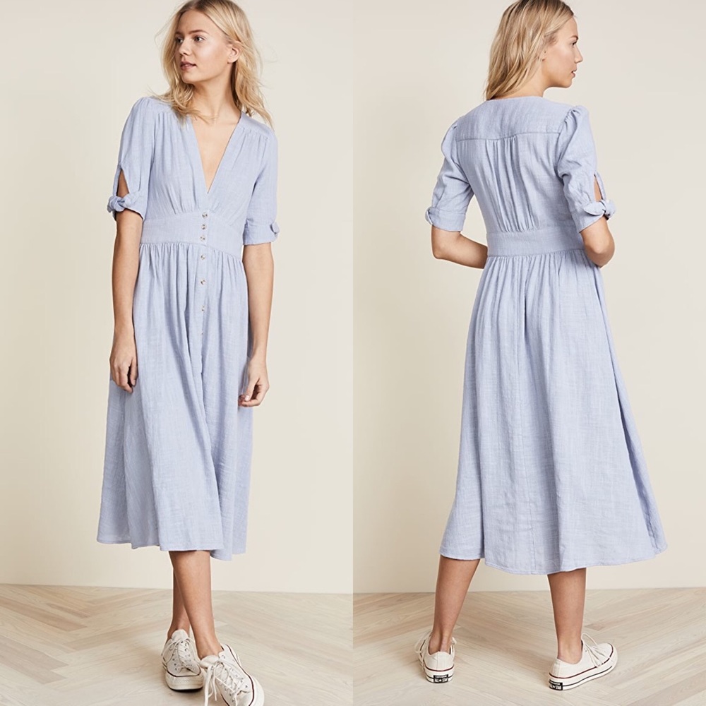 SOLD 🌿 Free People Blue ‘Love of My Life’ Dress - Picture 4 of 16
